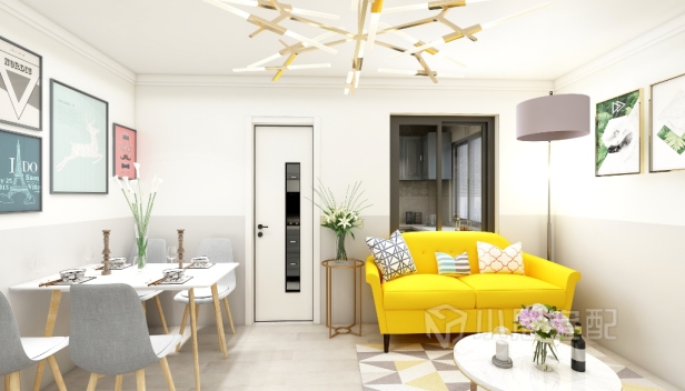 70㎡/兩室一廳一衛(wèi)/簡約